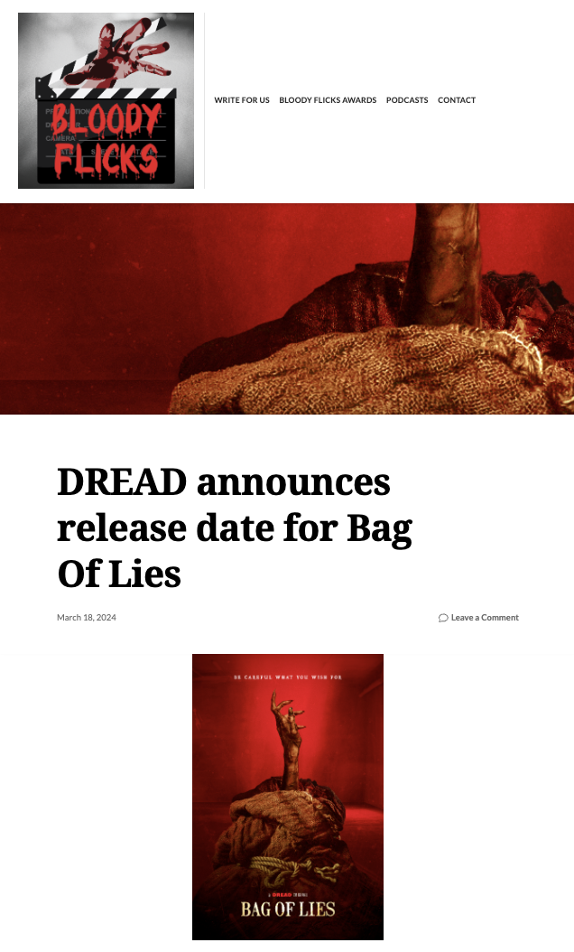 DREAD announces release date for Bag Of Lies